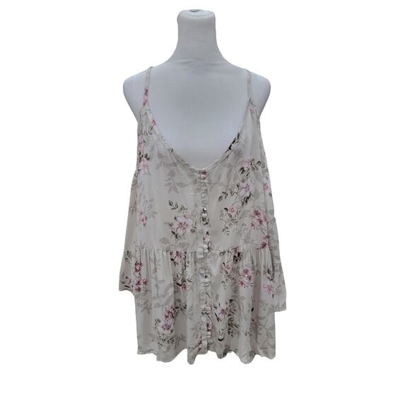 Torrid 5X‎ Ivory Floral Cold Shoulder Babydoll Top Textured Rayon Plus Size - Picture 3 of 16